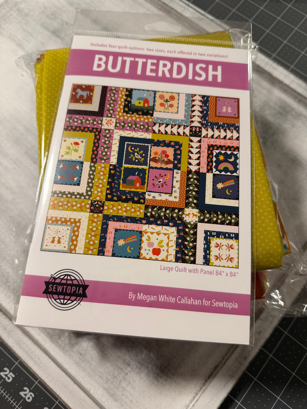 Mystic Fable Butterdish Quilt Kit - Queen Size (84"X84")