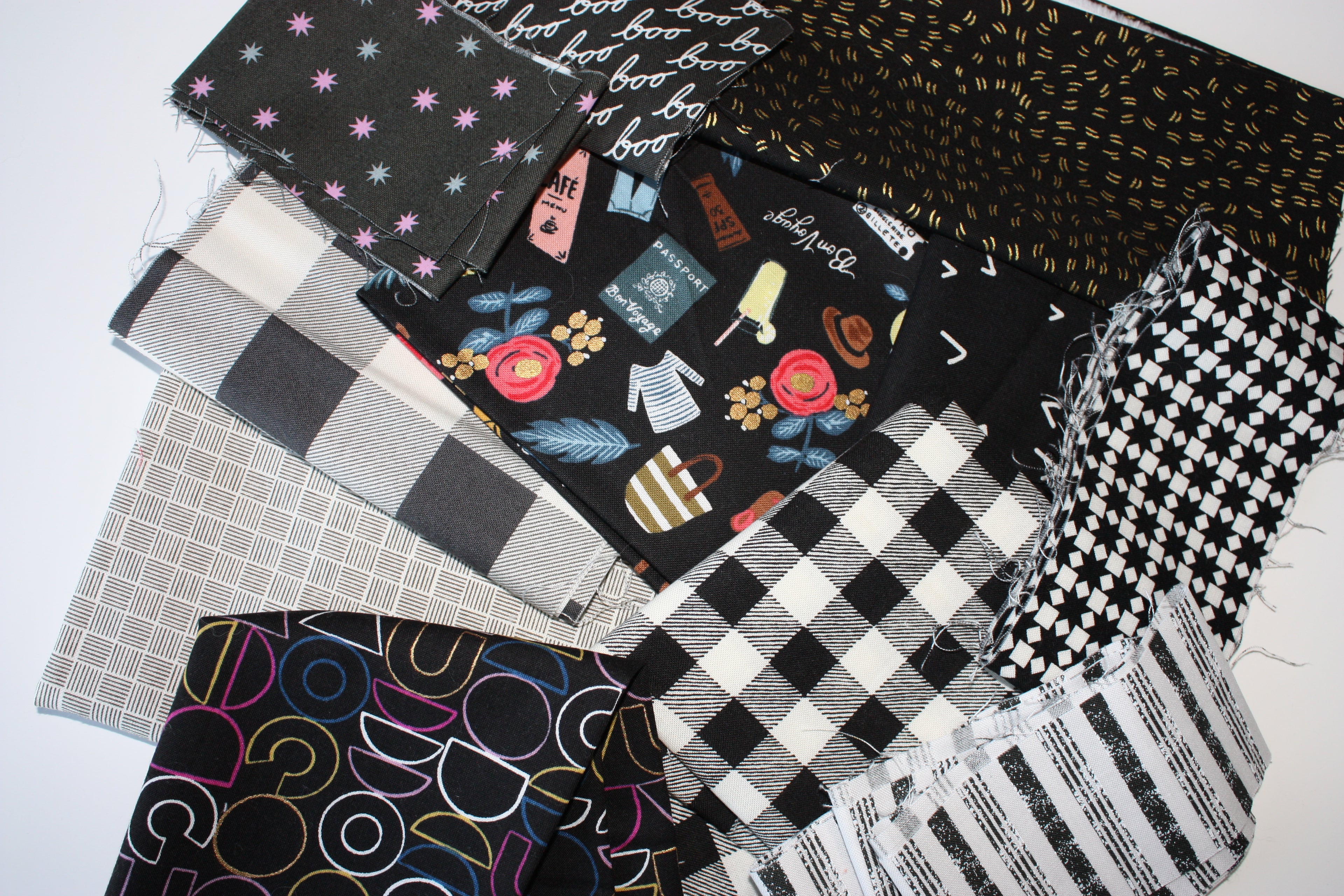 Black Scrap Bag - Designer Fabric Mix for Modern Quilting