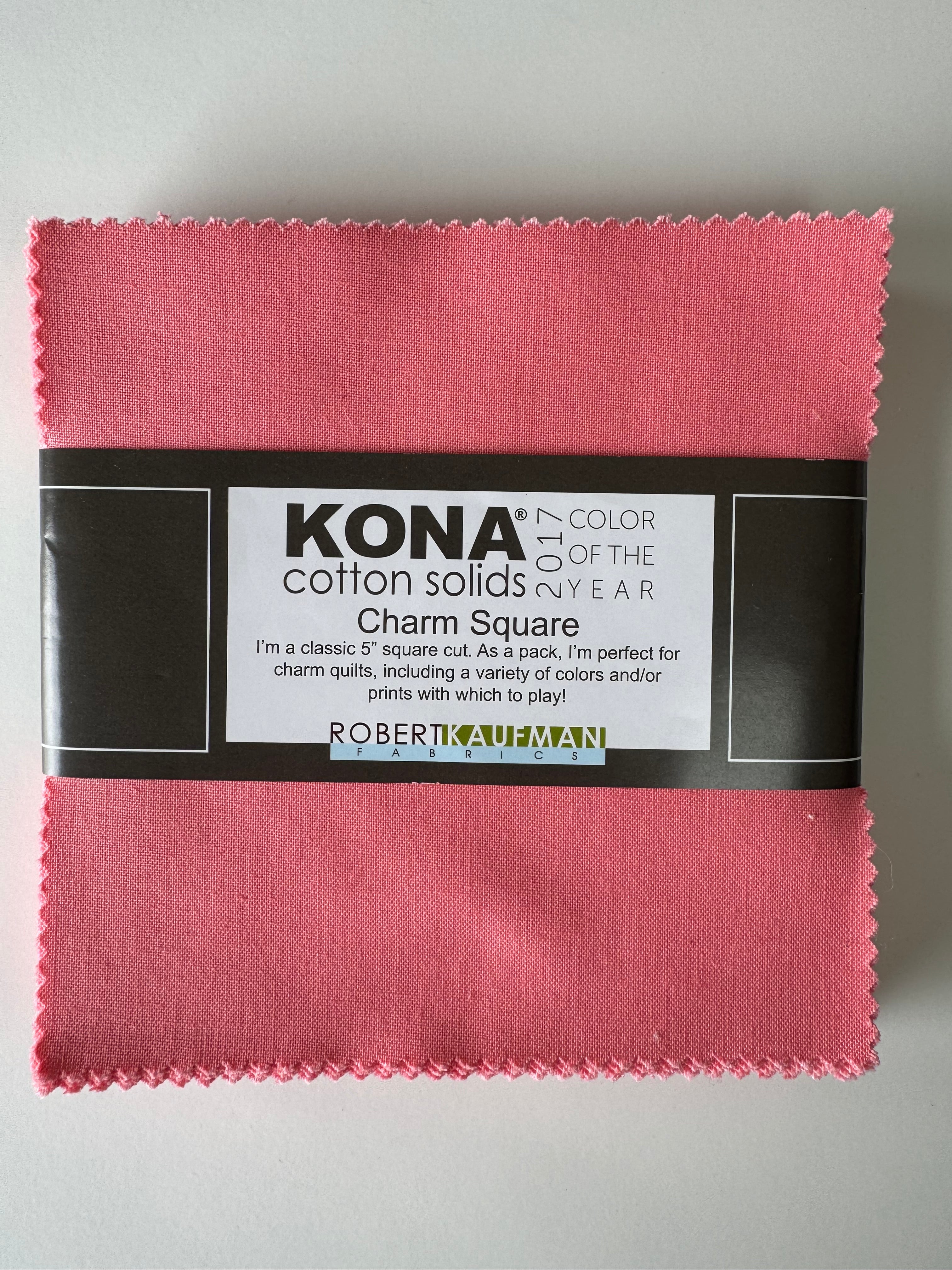 Kona Color of the Year 2017 Charm Pack- Pink Flamingo (40 Squares)
