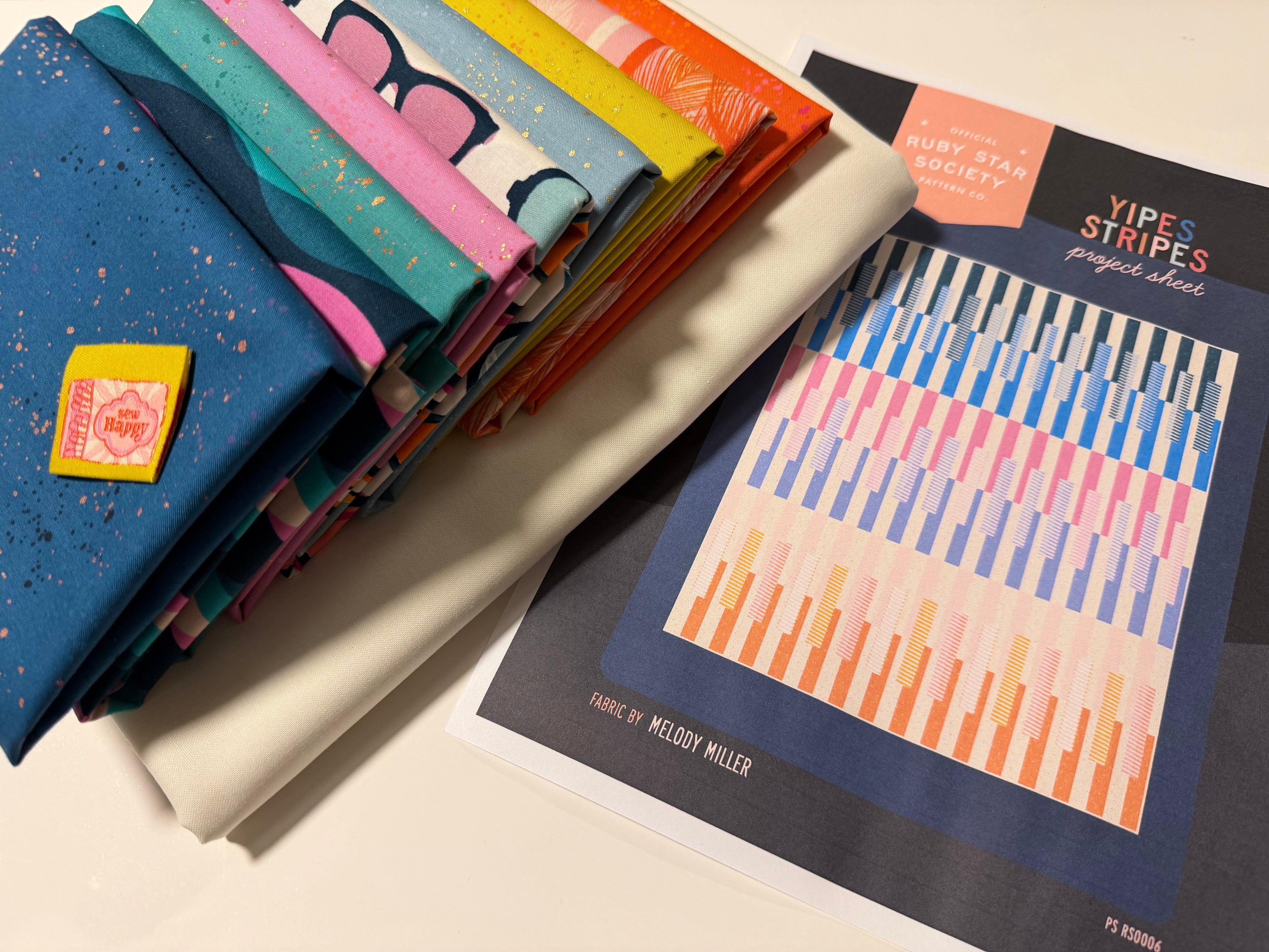 Yipes Stripes Poolside Quilt Kit - Throw Size