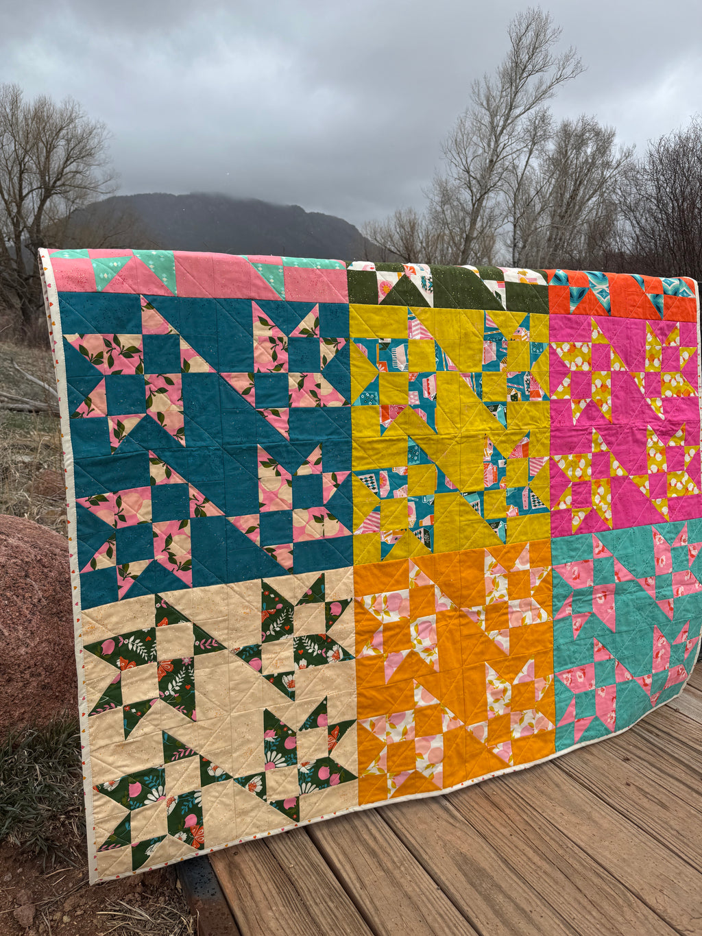 Juice Basket Quilt Pattern – Modern PDF Pattern, Fat Quarter Friendly