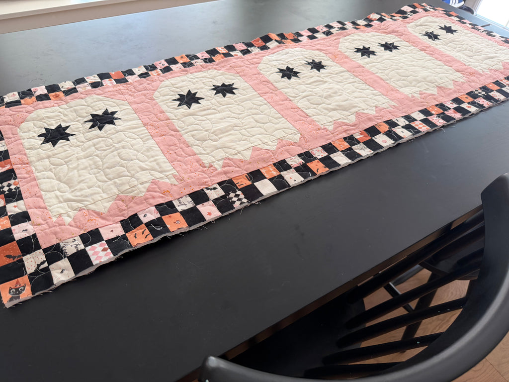 Purrs & Boos Ghost Party Table Runner Kit | Copper Kettle Quilt Company