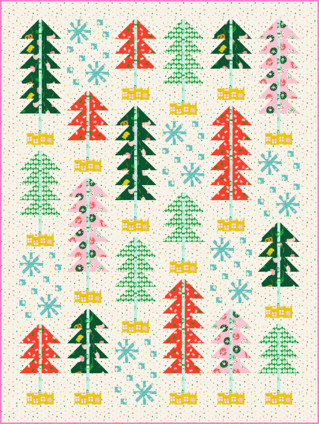 Merry Happy All Spruced Up Quilt Kit - Natural | Throw 53.5” x 71”  | Ruby Star Society | Pen+Paper Patterns