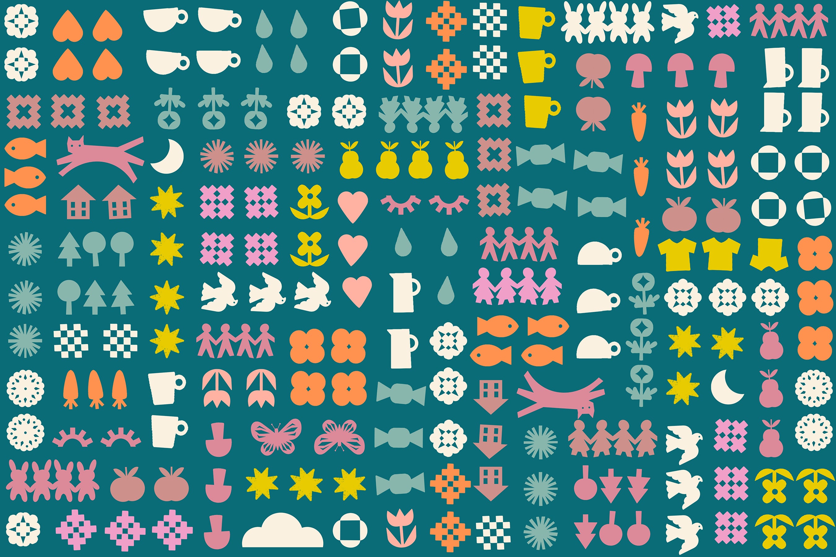 PREORDER Paper Cuts 2 - Together Novelty Shapes Icons in Turquoise