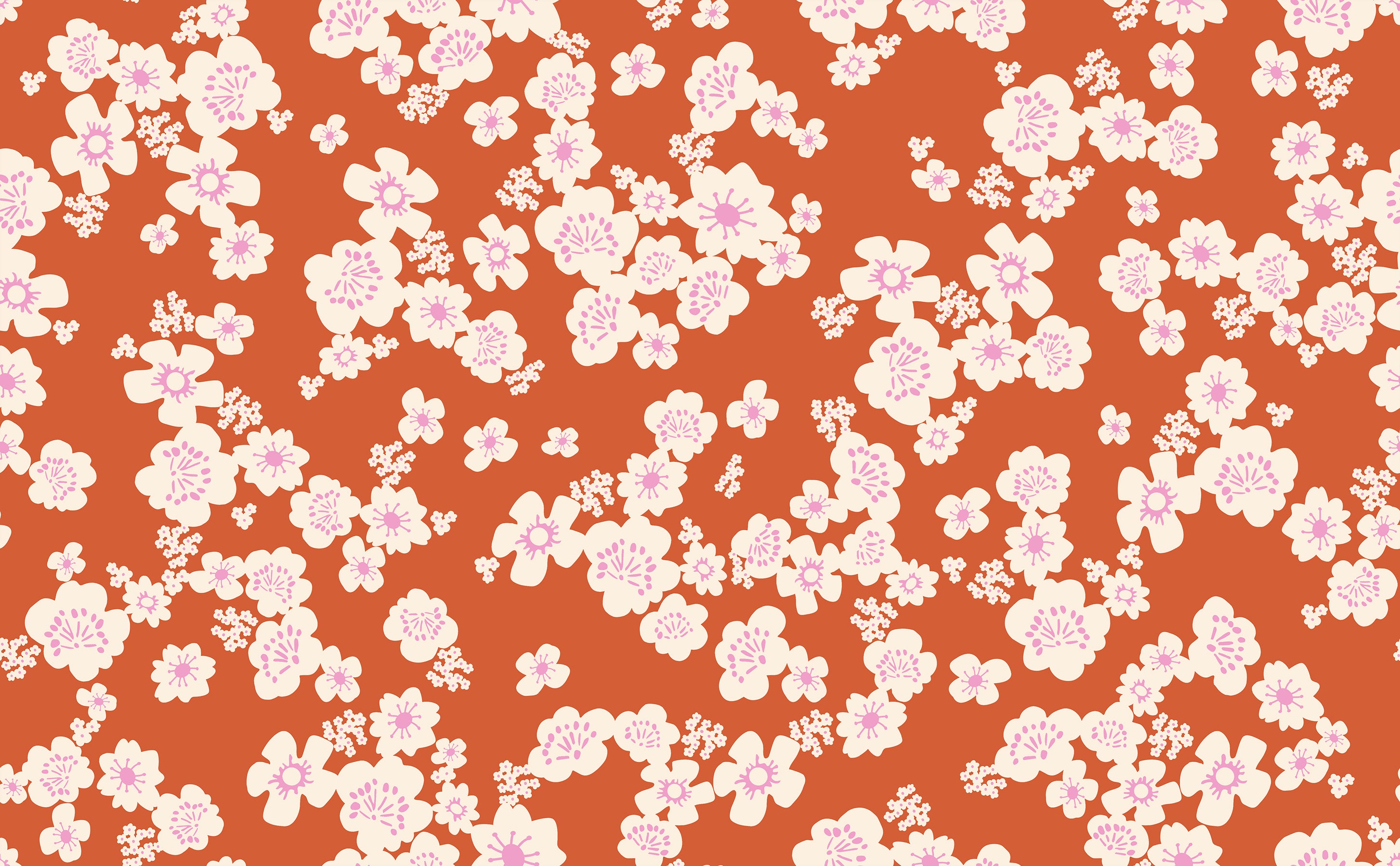 PREORDER Paper Cuts 2 - Hana Florals Retro Hawaiian in Persimmon