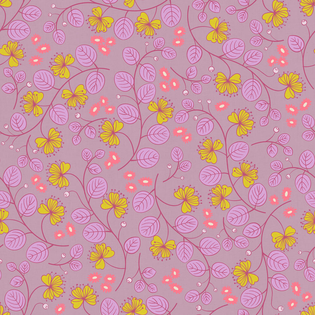 Lofi Linen Caper Floral in Lilac | Ruby Star Society | New Substrate