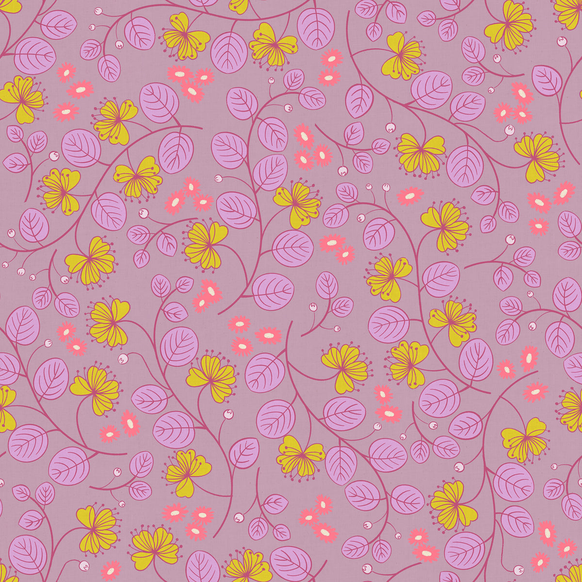 Lofi Linen Caper Floral in Lilac | Ruby Star Society | New Substrate