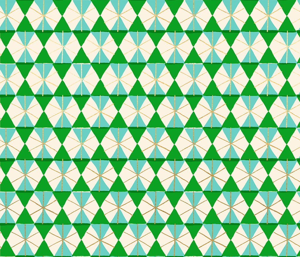 Merry Happy Happy Hexie in Metallic Verdant| Ruby Star Society