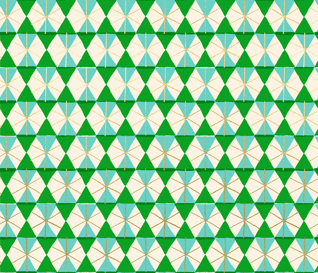 Merry Happy Happy Hexie in Metallic Verdant| Ruby Star Society