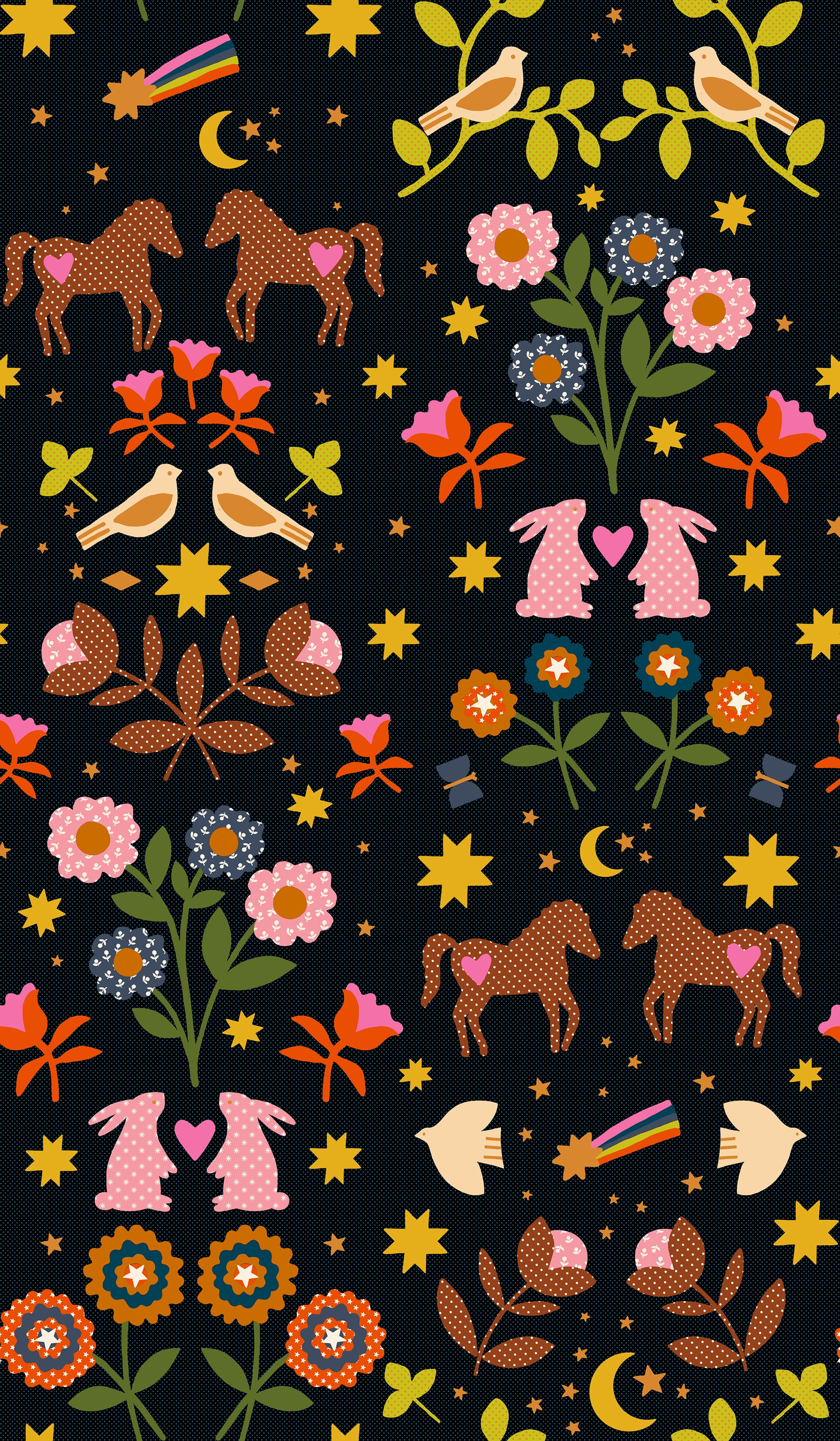 PREORDER Ruby Star Society Mystic Fable - Novelty Applique Retro Vintage in Soft Black
