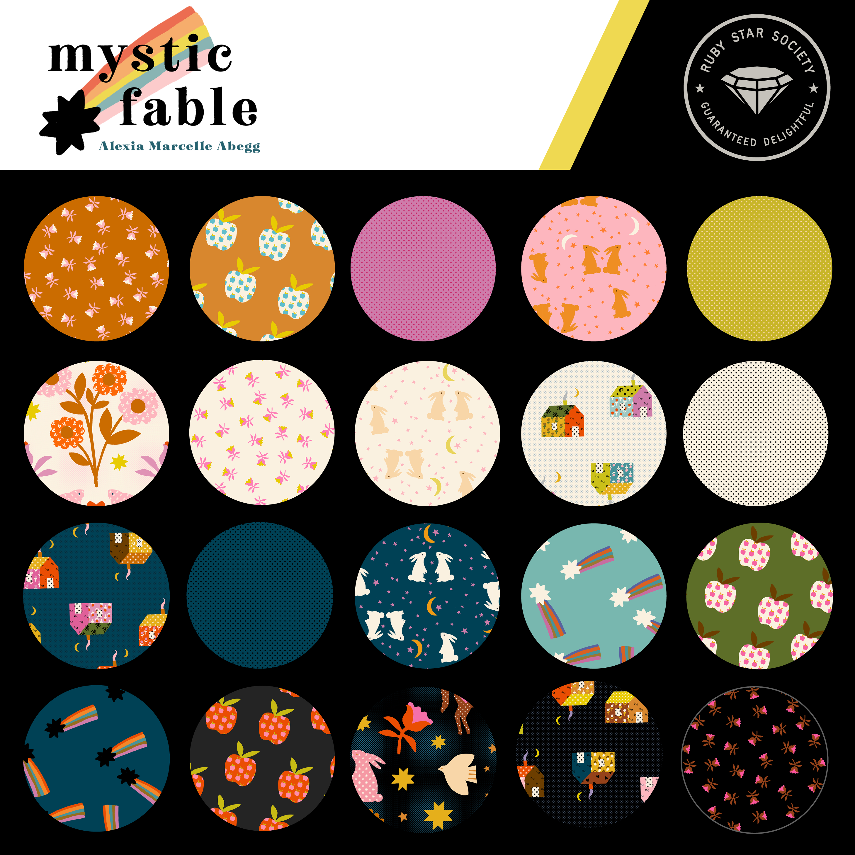 PREORDER Ruby Star Society Mystic Fable - Sweetflower Florals Retro Vintage in Soft Black