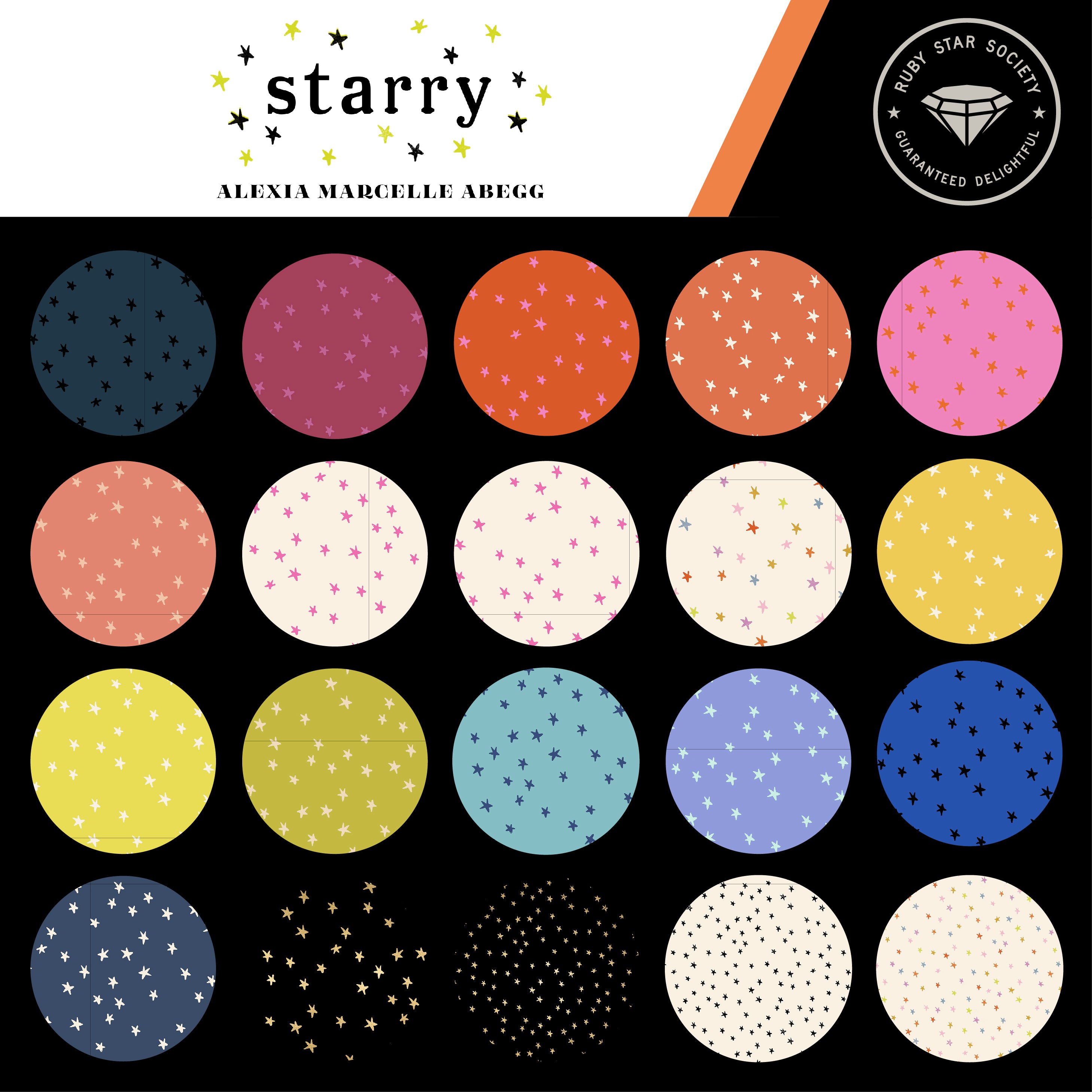 Starry in Warm Red- Ruby Star Society Fabric by Alexia Abegg
