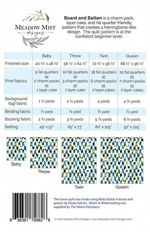 Board and Batten Printed Pattern- Meadow Mist Designs