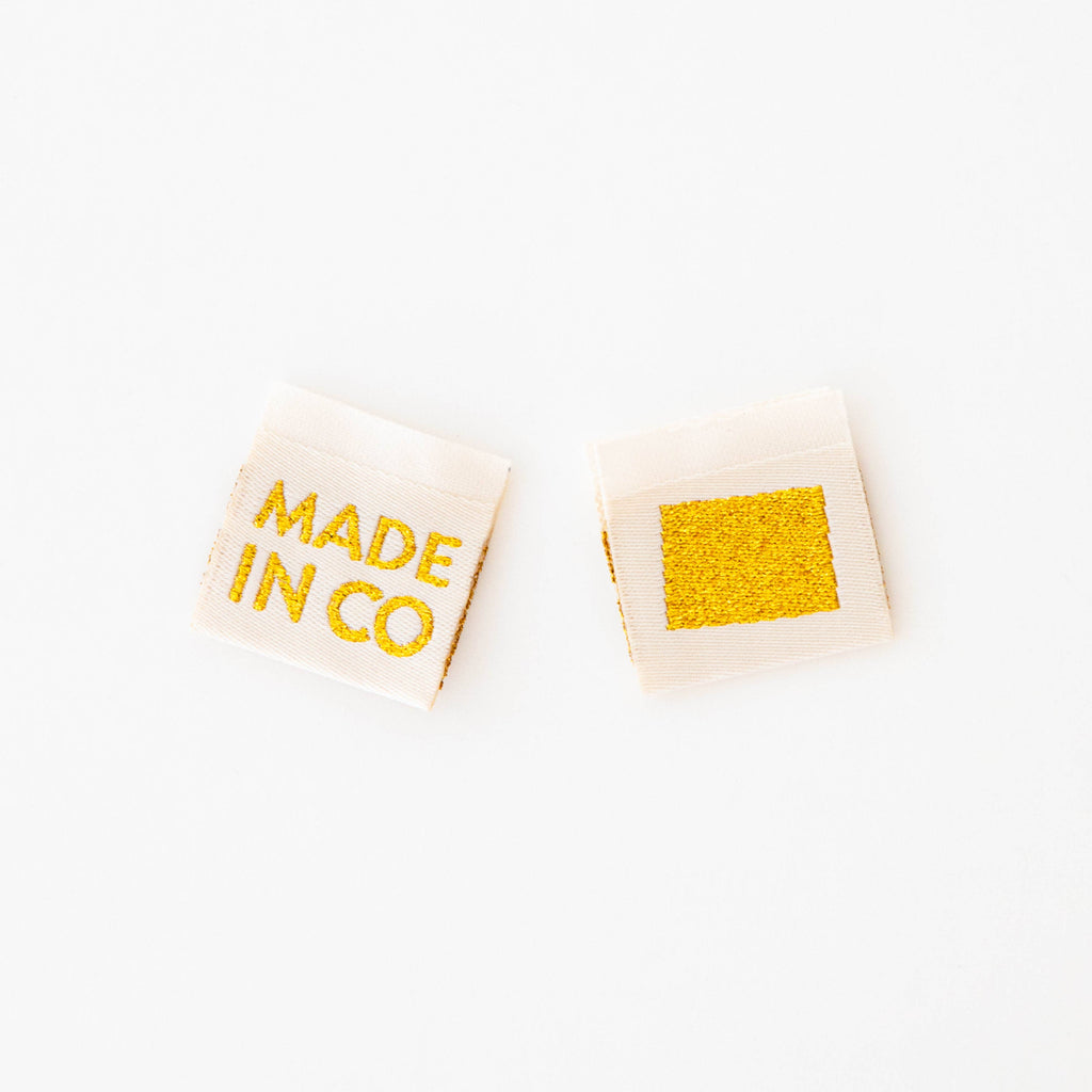 Made in My State Gold Woven Labels- Colorado