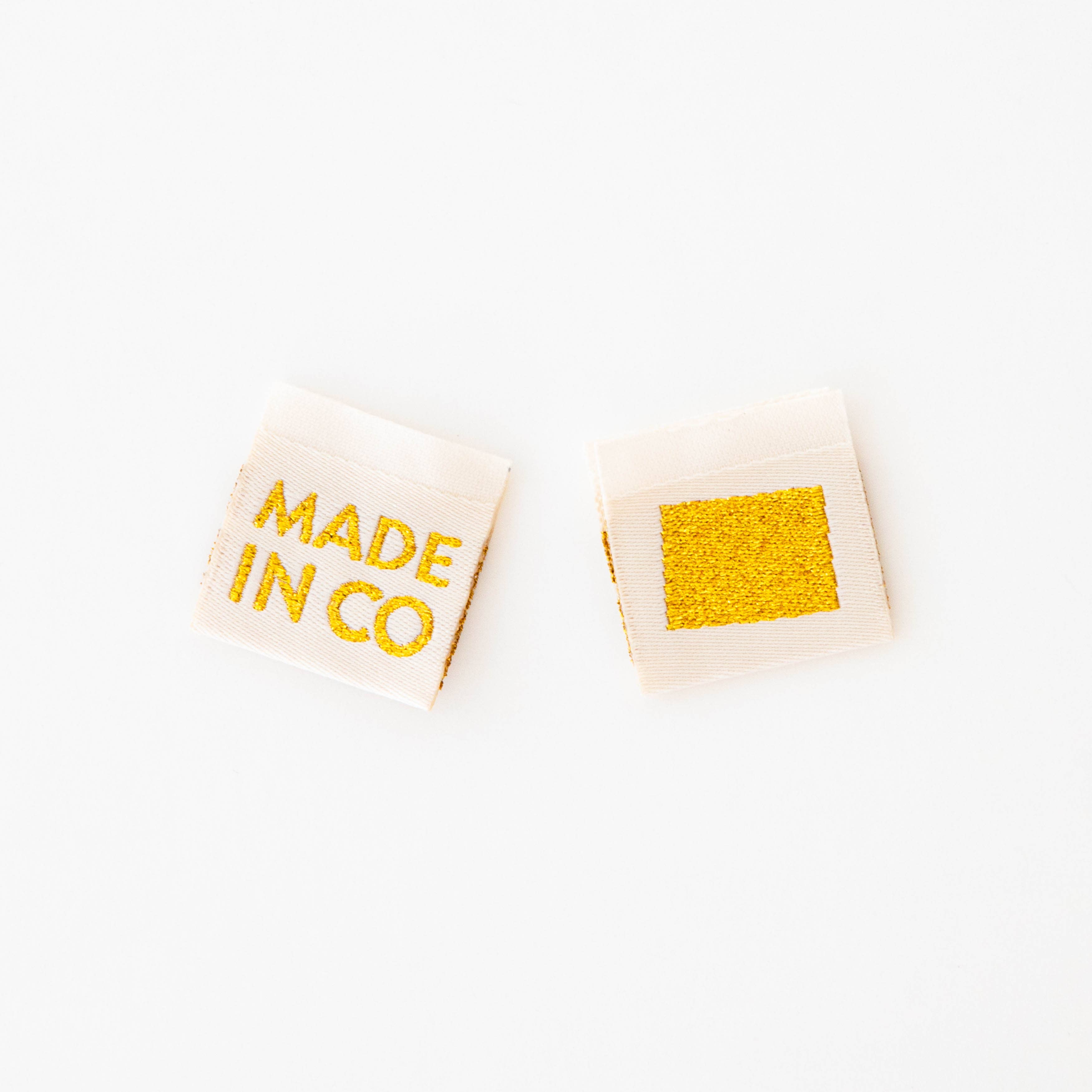 Made in My State Gold Woven Labels- Colorado