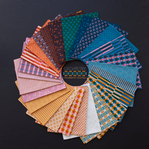 5Yd Geometry Mini Nine-patch Plaid in Eggplant - Ruby Star Society
