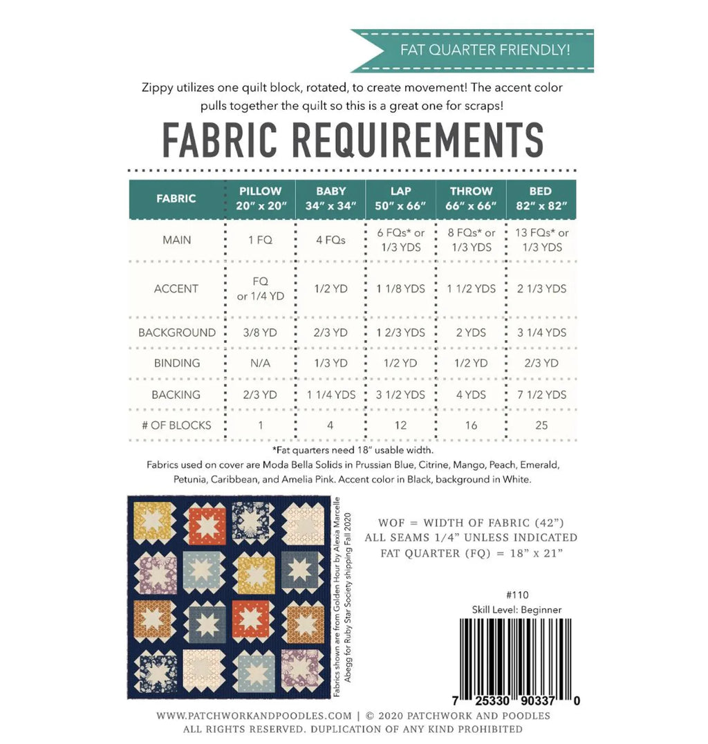 Zippy Printed Pattern- Patchwork & Poodles