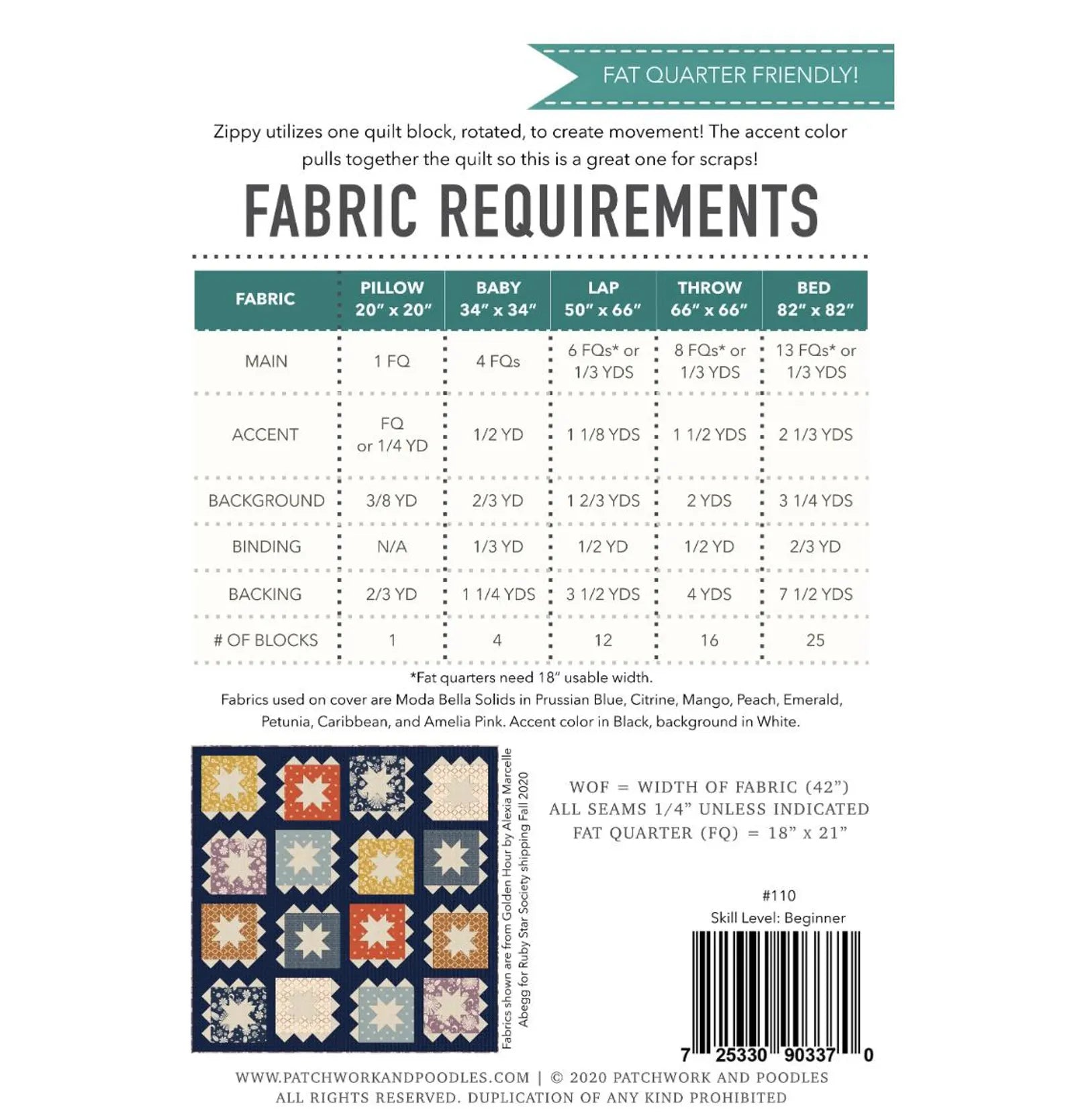 Zippy Printed Pattern- Patchwork & Poodles