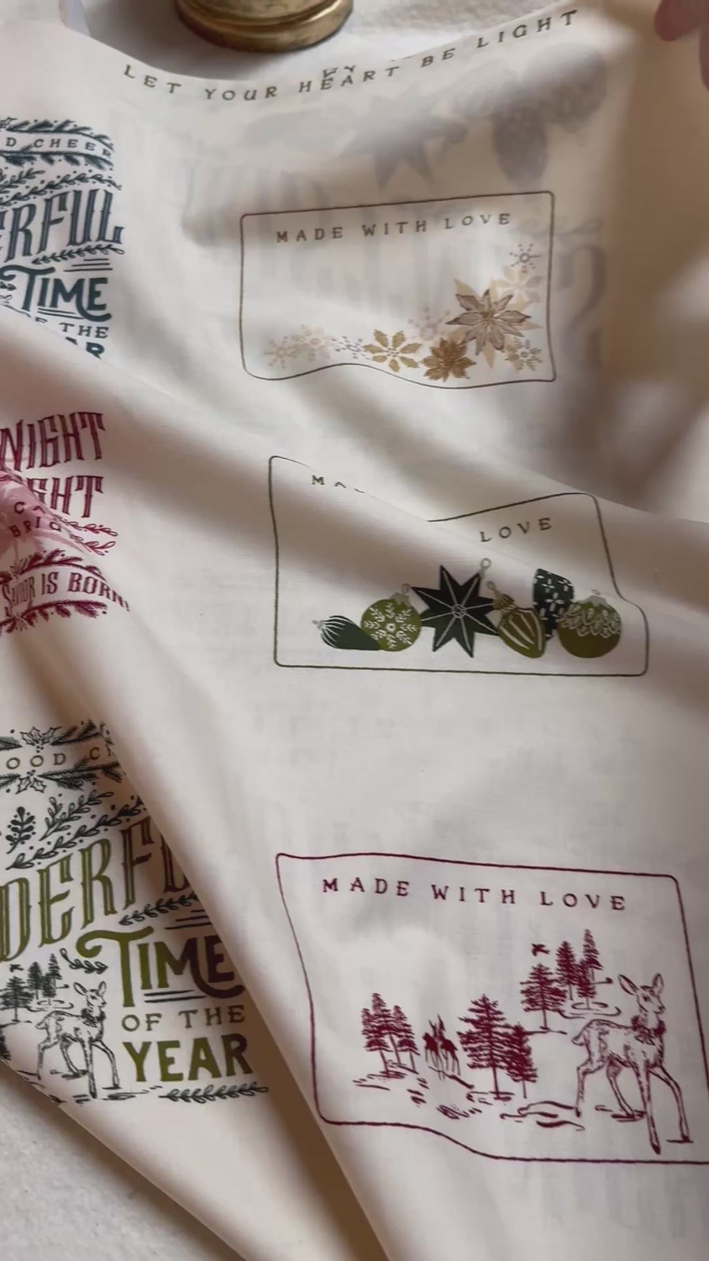 Old World Yuletide Fabric Panel - Moda Fabric by Fancy That Design House