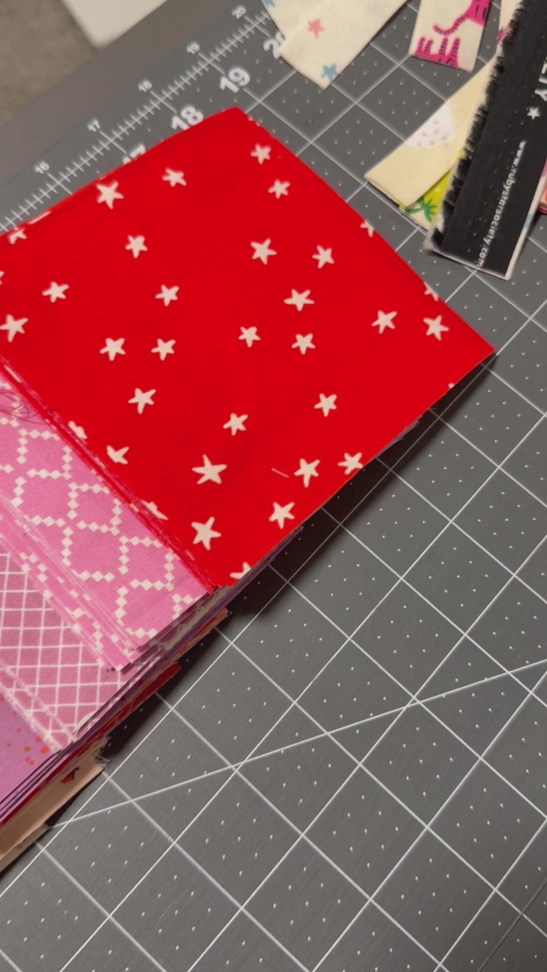 Scrappy Ruby Star Society Love Drops Quilt Kit- Medium Throw | Pattern by Maker Valley
