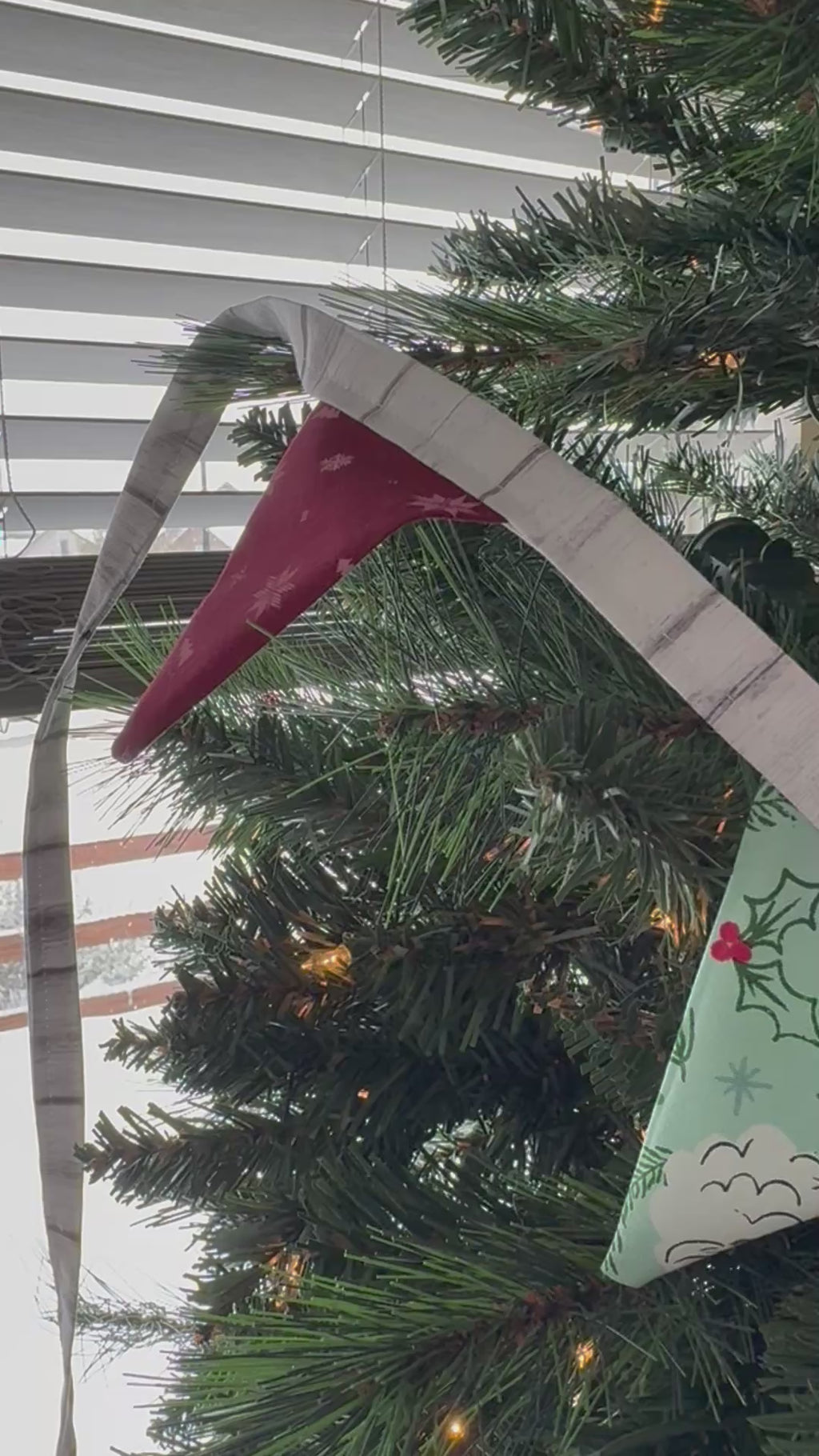 Cozy Small Bunting - “Cozy Wonderland” with Wood Grain Ties (Version C)