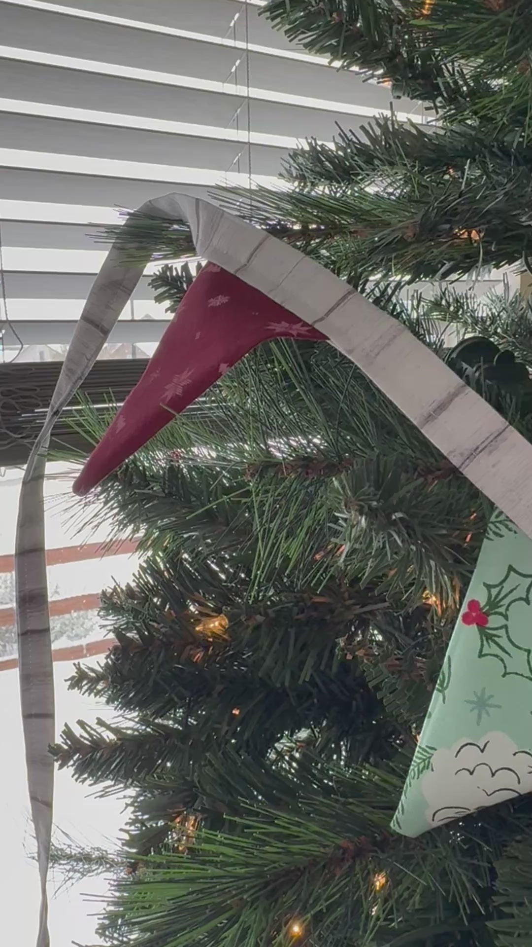 Cozy Small Bunting - “Cozy Wonderland” with Wood Grain Ties (Version C)